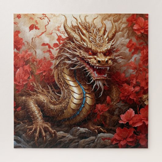 Drachen und Blume Puzzle (Vertikal)