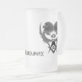 Drachen und Eagles, abstraktes S&C, FREIMAURER Mattglas Bierglas (VorderseiteRechts)