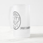 Drachen und Eagles, abstraktes S&C, FREIMAURER Mattglas Bierglas (Vorderseite Links)
