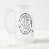 Drachen und Eagles, abstraktes S&C, FREIMAURER Mattglas Bierglas (Links)