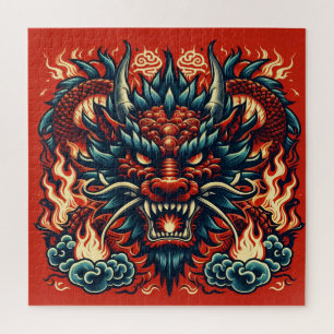 Drachen und Flammen Puzzle