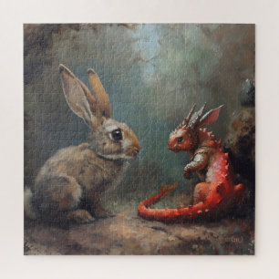 Drachen und Kaninchenfantasy Puzzle
