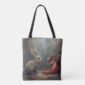 Drachen und Kaninchenfantasy Tasche (Rückseite)
