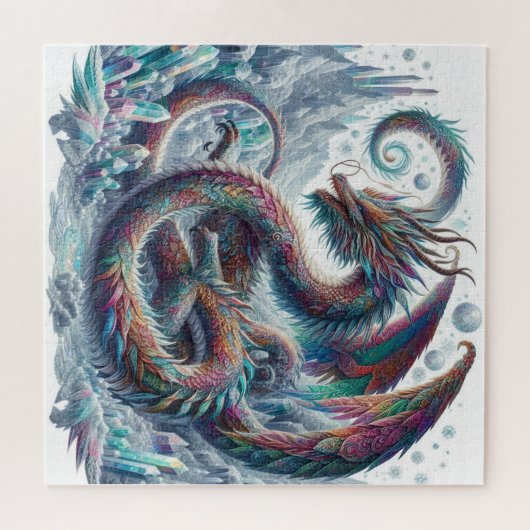 Drachen und Kristalle Puzzle (Horizontal)