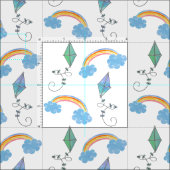 Drachen und Regenbogen Stoff (Kachel)