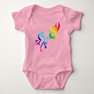 Drachen und Regenbogen Unicorns Baby Bodysuit Baby Strampler