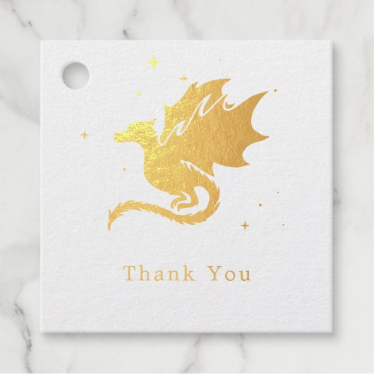 Drachen und Sterne Vielen Dank Geschenkanhänger (Vorderseite)
