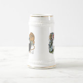 Drachen und Tigerjang-Symbol Bierstein Bierglas (Mittel)