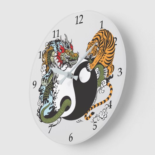 Drachen- und Tigerkampf Große Wanduhr (Winkel)