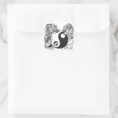 Drachen- und Tigerkampf Quadratischer Aufkleber (Tasche)