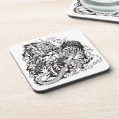 Drachen- und Tigerkampf Untersetzer (Linke Seite)