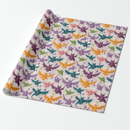 Drachen und Wolken fliegen Geschenkpapier (Ungerollt)