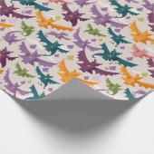 Drachen und Wolken fliegen Geschenkpapier (Ecke)