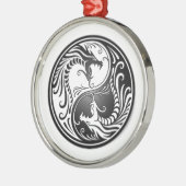 drachen von yin yang silbernes ornament (Links)