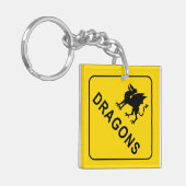 Drachen warnen schlüsselanhänger (Vorderseite links)