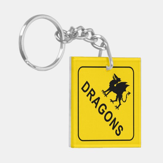 Drachen warnen schlüsselanhänger (Vorderseite links)