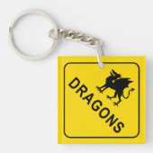 Drachen warnen schlüsselanhänger (Vorderseite)