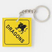 Drachen warnen schlüsselanhänger (Rückseite)