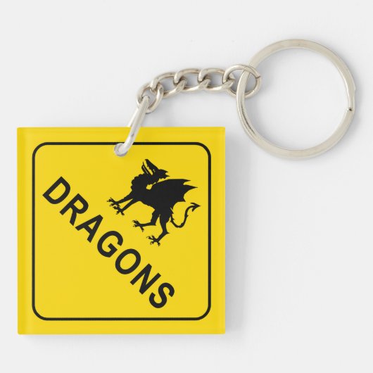 Drachen warnen schlüsselanhänger (Rückseite)