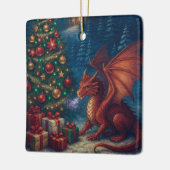 Drachen-Weihnachtsbaum-Feiertag Keramikornament (Links)