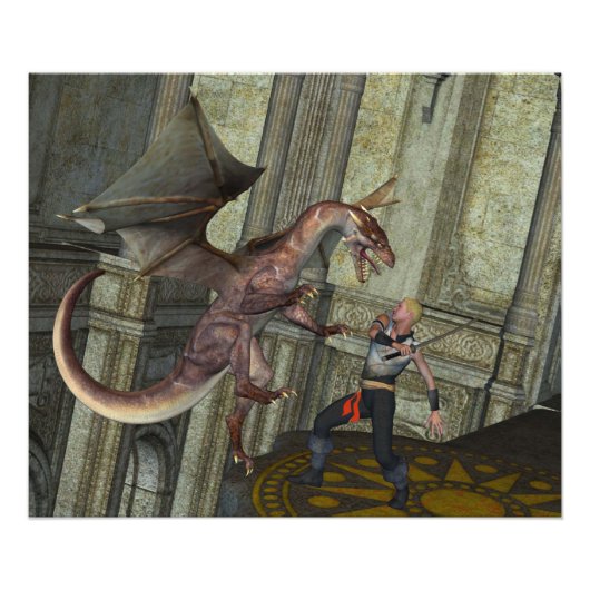 Drachenangriff Fotodruck (Vorne)