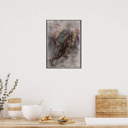 Drachenangriff Poster (Küche)
