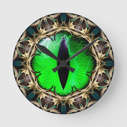 Drachenauge Runde Wanduhr (Vorderseite)
