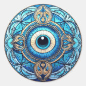 Drachenauge Runder Aufkleber (Vorderseite)