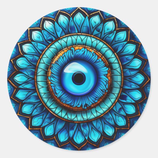 Drachenauge Runder Aufkleber (Vorderseite)