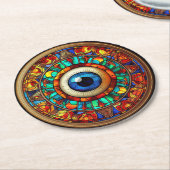 Drachenauge Runder Pappuntersetzer (Angewinkelt)