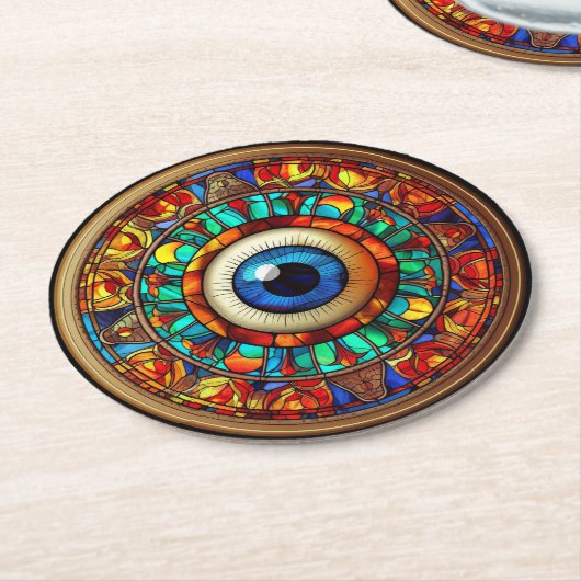 Drachenauge Runder Pappuntersetzer (Angewinkelt)