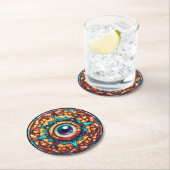 Drachenauge Runder Pappuntersetzer (Vor Ort)