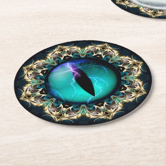 Drachenauge Runder Pappuntersetzer (Angewinkelt)