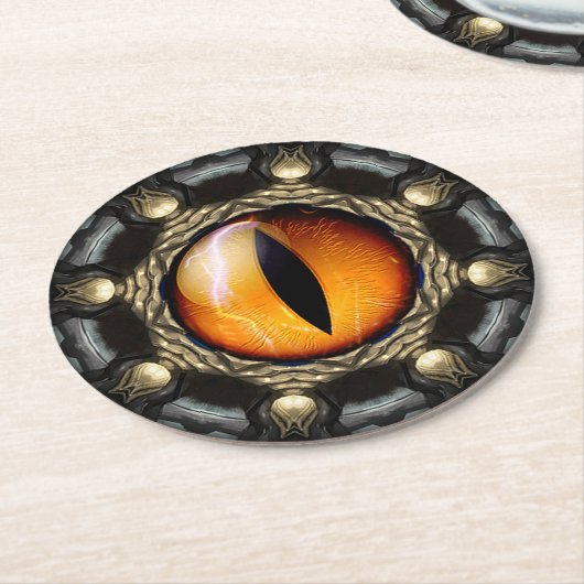 Drachenauge Runder Pappuntersetzer (Angewinkelt)