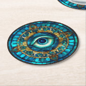 Drachenauge Runder Pappuntersetzer (Angewinkelt)