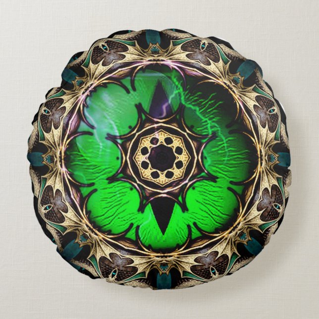 Drachenauge Rundes Kissen (Vorderseite)