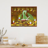 Drachenbibliothek Poster (Küche)