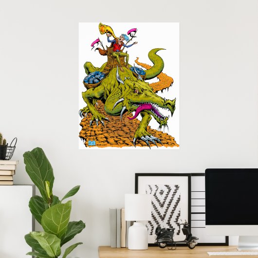 Drachenbibliothek Poster (Heimbüro)