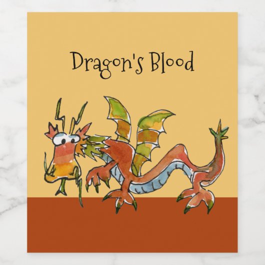 Drachenblut Weinetikett (Einzelnes Label)