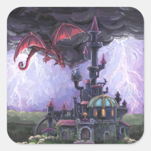 Drachenburg Quadratischer Aufkleber