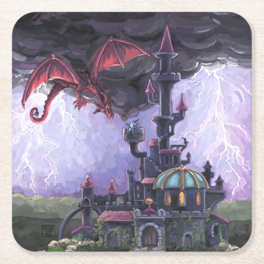 Drachenburg Rechteckiger Pappuntersetzer (Vorderseite)