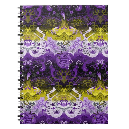 DrachenDamaskus ohne Binäre - Flag für nicht binär Notizblock (Vorderseite)