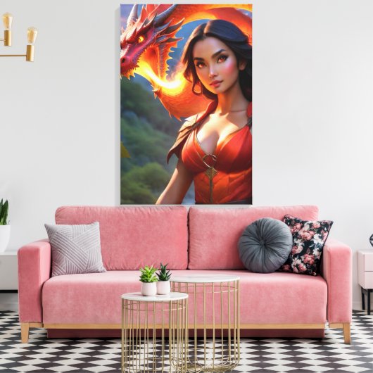 Drachendame Leinwanddruck (Insitu (Wohnzimmer))