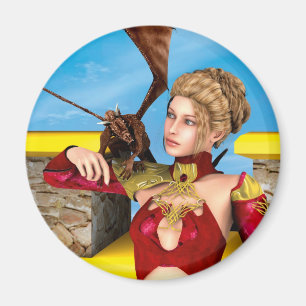 Drachendame Magnet