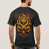 Drachendesign aus schwarzer Baumwolle T-Shirt (Rückseite)