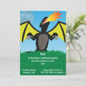 Drachendrache-Party Einladung (Stehend Vorderseite)