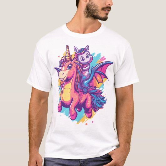 Dracheneiter Einhorn (1) T-Shirt (Vorderseite)