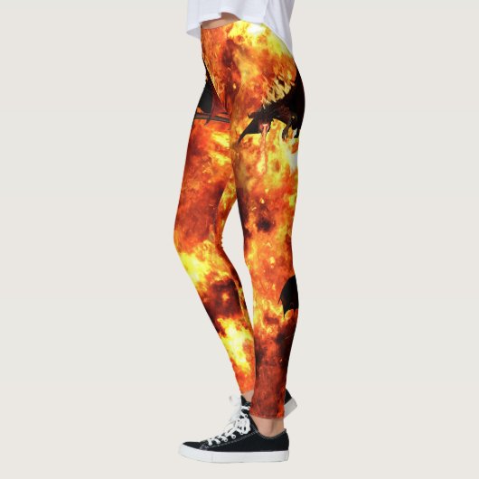 Drachenfantasie im Feueratmen Leggings (Links)