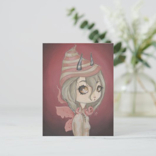 Drachenfee-Postkartenrosa Postkarte (Stehend Vorderseite)