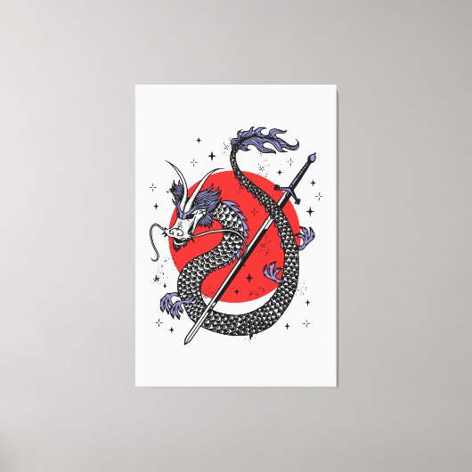 Drachenfeindlichkeit: Ein majestätisches chinesisc Leinwanddruck (Vorderseite)